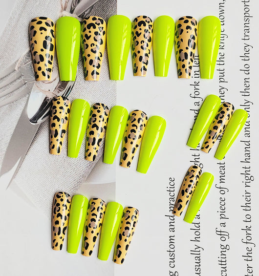 Esmalte de Uñas Estampado Leopardo Amarillo Fluorescente - Image 13