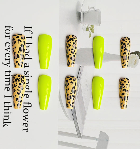 Esmalte de Uñas Estampado Leopardo Amarillo Fluorescente - Image 15