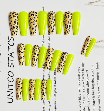 Esmalte de Uñas Estampado Leopardo Amarillo Fluorescente - Image 18