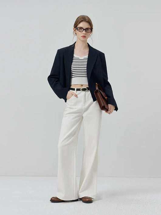 Blazer Corto Casual Estilo Universitario para Mujer - Image 7