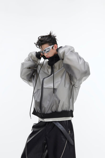 Chaqueta Impermeable con Capucha de Diseño Transparente Unisex - Image 15