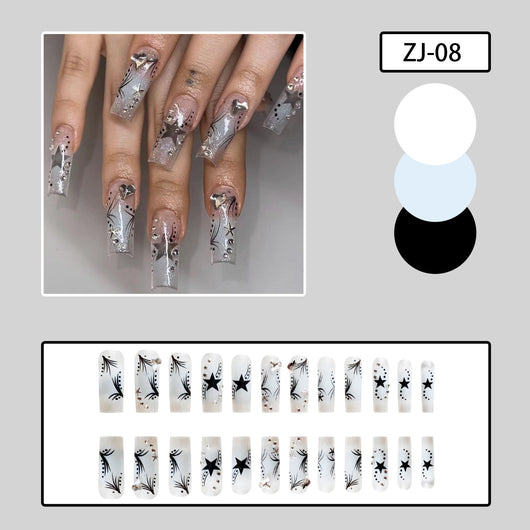 Uñas con Parches de Cristales Brillantes para Mujer - Image 10