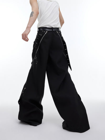 Pantalones Casuales Holgados con Diseño de Cremallera Metálica para Hombre - Image 8