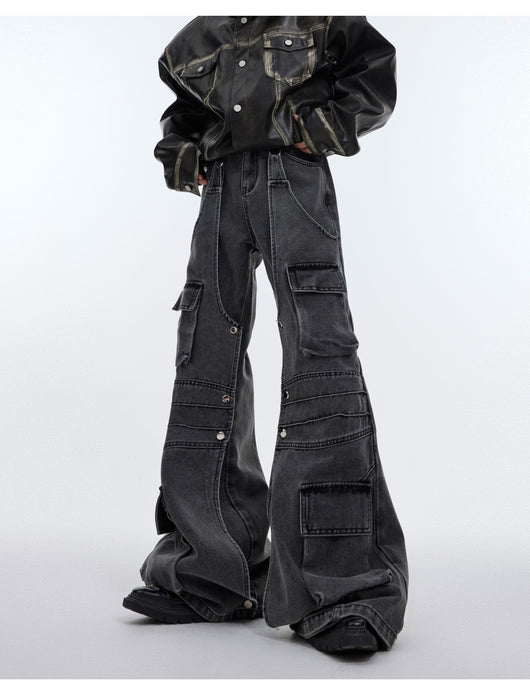 Pantalones Vintage Holgados de Pierna Ancha con Bolsillos Grandes para Hombre - Image 19