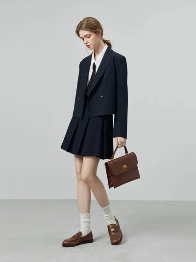 Blazer Corto Casual Estilo Universitario para Mujer - Image 16