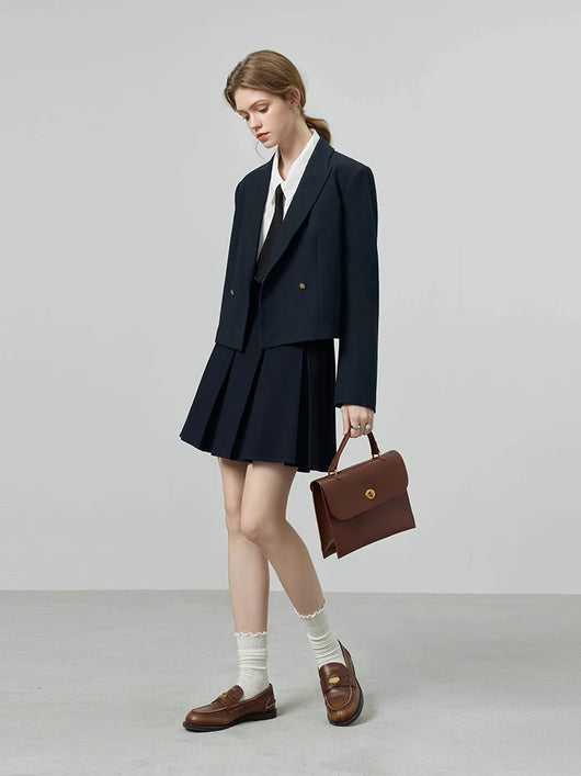 Blazer Corto Casual Estilo Universitario para Mujer - Image 16