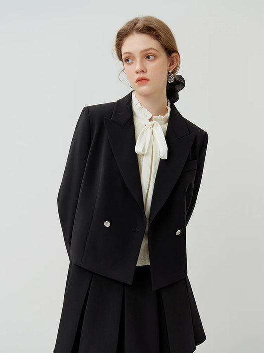 Blazer Corto Casual Estilo Universitario para Mujer - Image 17