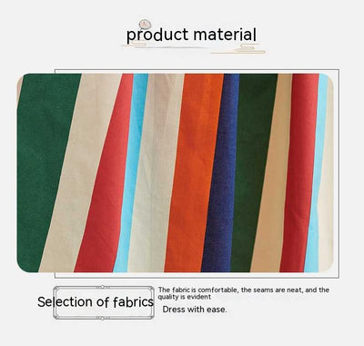 Conjunto de Falda y Blusa Artística con Rayas Irregulares y Dobladillo Amplio - Image 28