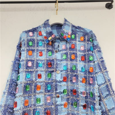 Camisa Cuadros Azul Diseño Exclusivo para Mujer - Image 7