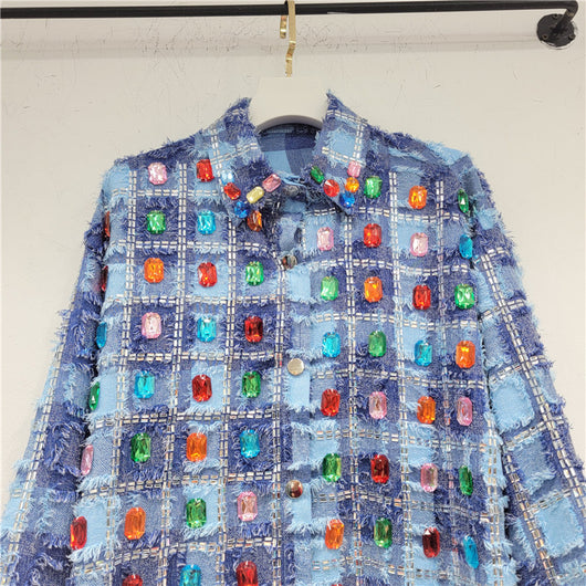 Camisa Cuadros Azul Diseño Exclusivo para Mujer - Image 7