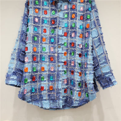 Camisa Cuadros Azul Diseño Exclusivo para Mujer - Image 10