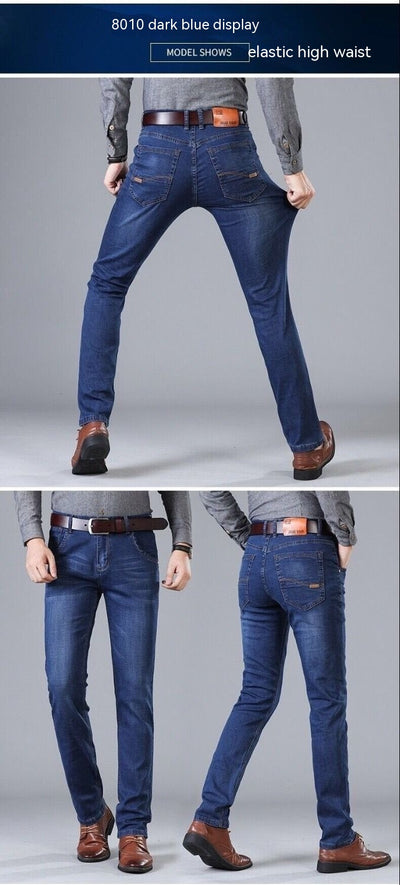 Pantalones Vaqueros Holgados Elásticos para Hombre - Corte Recto Casual - Image 15