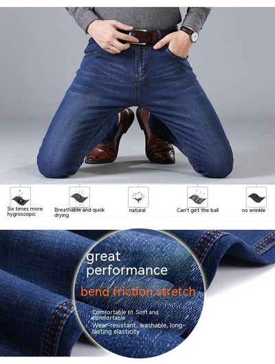 Pantalones Vaqueros Holgados Elásticos para Hombre - Corte Recto Casual - Image 22
