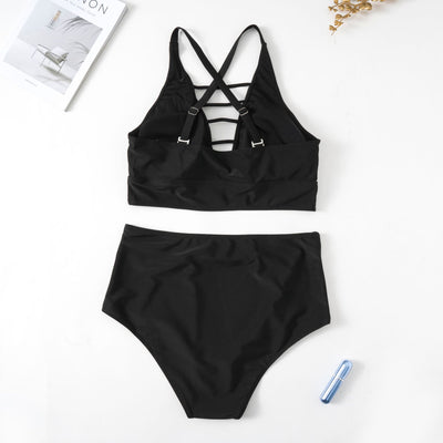 Bikini Talla Grande Escote Cruzado Ajustable con Detalles Calados - Image 27