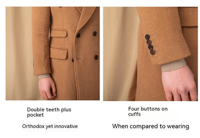Chaqueta Térmica Abrigo Grueso de Lana con Cuello Doble - Image 22
