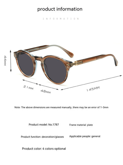 Gafas de Sol Retro Japonesas para Hombre - Montura Redonda con Protección UV - Image 12