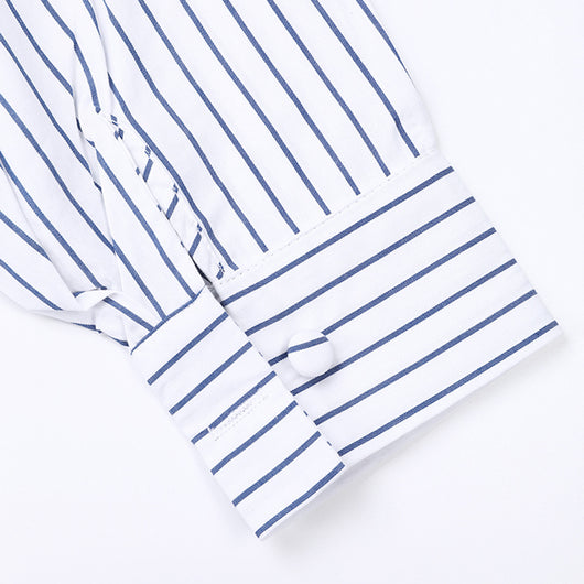 Vestido Camisero Rayas Azul Marino - Diseño Versátil y Cómodo - Image 15
