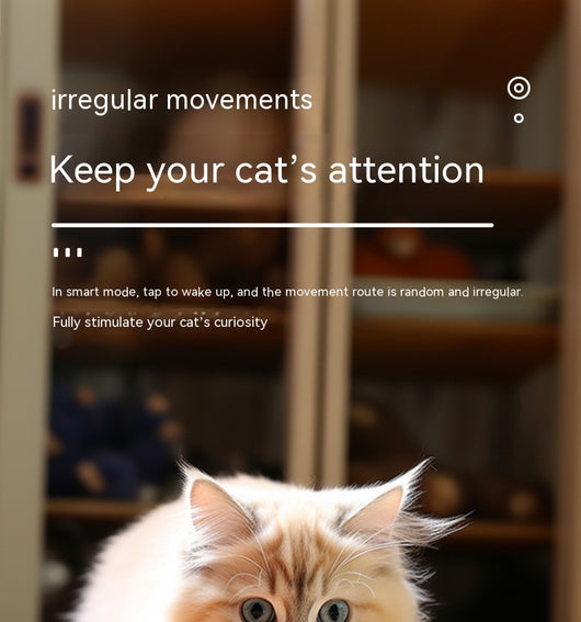 Sakura pink smart pet ball with automatic obstacle avoidance and luminous rotation, shown with its USB charging cable. - Image 11