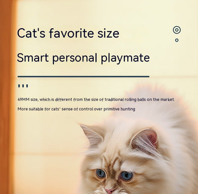 Sakura pink smart pet ball with automatic obstacle avoidance and luminous rotation, shown with its USB charging cable. - Image 13