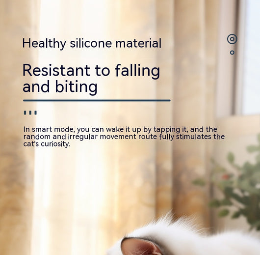 Sakura pink smart pet ball with automatic obstacle avoidance and luminous rotation, shown with its USB charging cable. - Image 19
