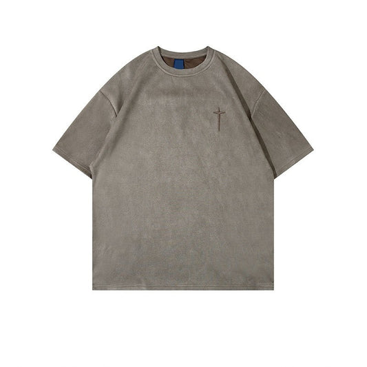 Camiseta Hombre Alfabeto Retro Bordado
