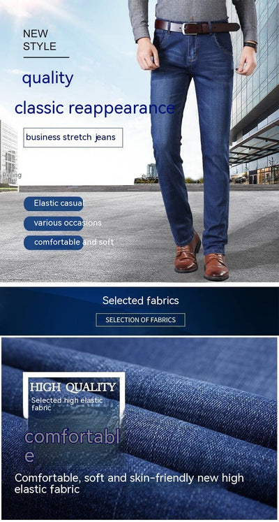 Pantalones Vaqueros Holgados Elásticos para Hombre - Corte Recto Casual - Image 27
