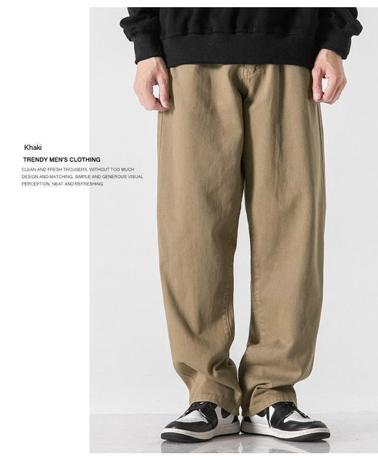 Pantalones Rectos Holgados de Color Sólido Estilo Retro - Image 9