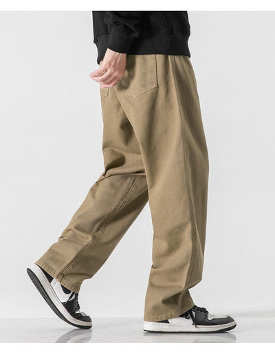 Pantalones Rectos Holgados de Color Sólido Estilo Retro - Image 10