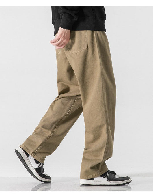 Pantalones Rectos Holgados de Color Sólido Estilo Retro - Image 10