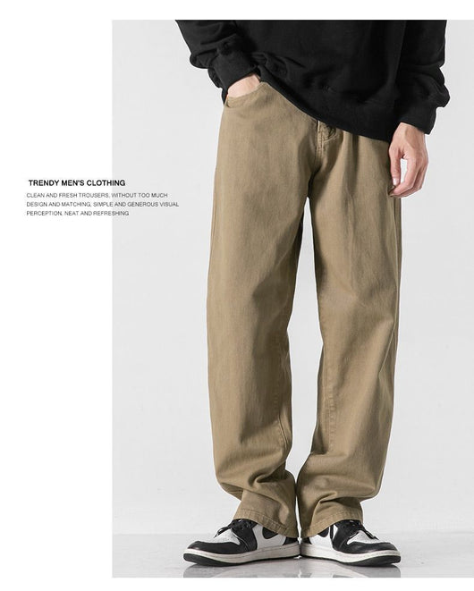Pantalones Rectos Holgados de Color Sólido Estilo Retro - Image 11
