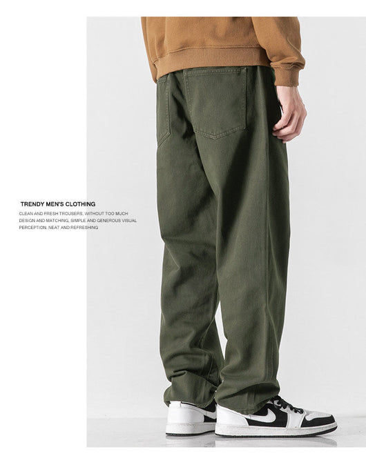 Pantalones Rectos Holgados de Color Sólido Estilo Retro - Image 12