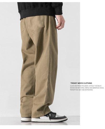 Pantalones Rectos Holgados de Color Sólido Estilo Retro - Image 13