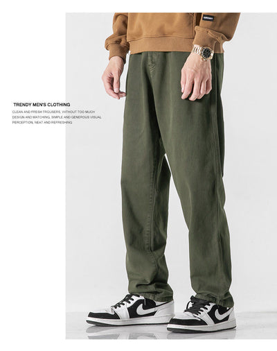 Pantalones Rectos Holgados de Color Sólido Estilo Retro - Image 14