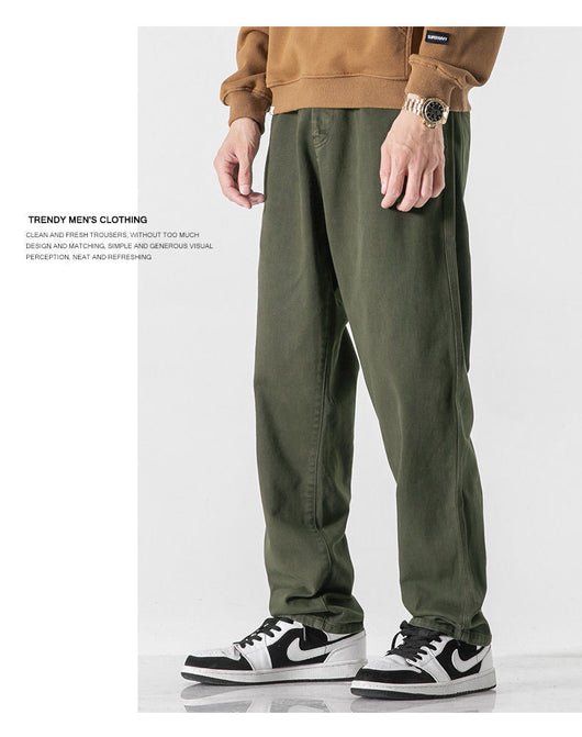 Pantalones Rectos Holgados de Color Sólido Estilo Retro - Image 14