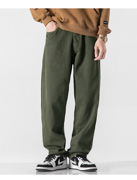 Pantalones Rectos Holgados de Color Sólido Estilo Retro - Image 15