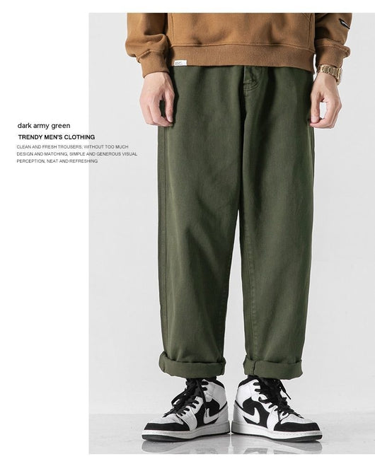 Pantalones Rectos Holgados de Color Sólido Estilo Retro - Image 16