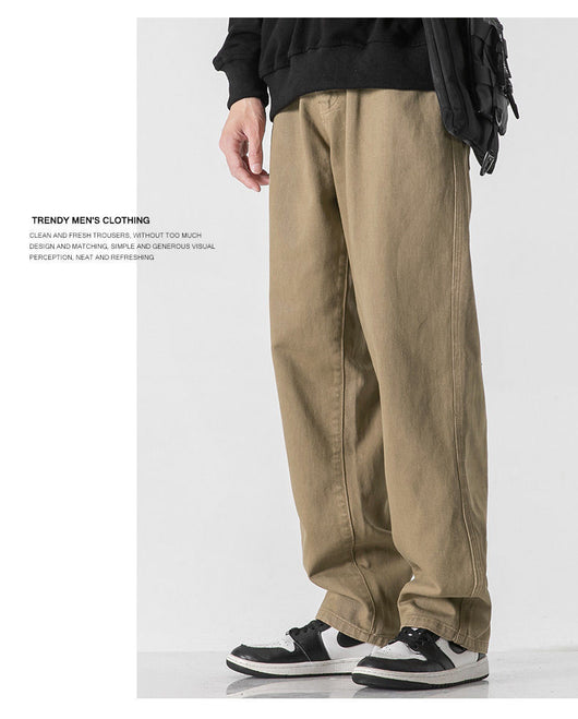 Pantalones Rectos Holgados de Color Sólido Estilo Retro - Image 17