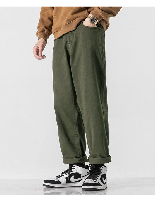 Pantalones Rectos Holgados de Color Sólido Estilo Retro - Image 18