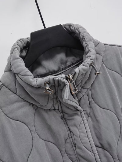 Chaleco Casual de Algodón Gris para Mujer con Cuello de Pie - Image 26