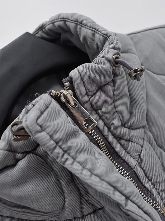 Chaleco Casual de Algodón Gris para Mujer con Cuello de Pie - Image 30