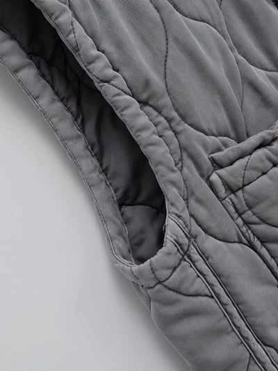 Chaleco Casual de Algodón Gris para Mujer con Cuello de Pie - Image 32
