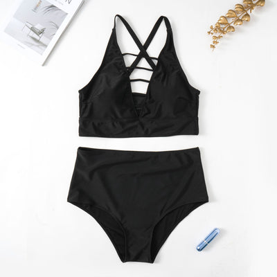 Bikini Talla Grande Escote Cruzado Ajustable con Detalles Calados - Image 46