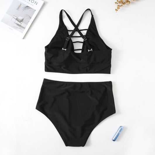 Bikini Talla Grande Escote Cruzado Ajustable con Detalles Calados - Image 47