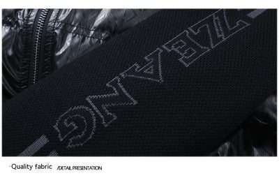 Chaqueta de Plumón para Hombre con Cuello Alzado y Mangas Tejidas - Image 37
