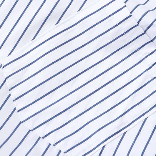 Vestido Camisero Rayas Azul Marino - Diseño Versátil y Cómodo - Image 26
