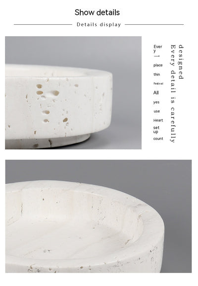 Mesa de Té Chino con Borde de Mármol y Maceta de Flores Eternas Simuladas - Image 26