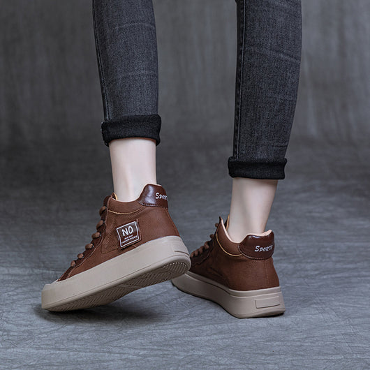 Zapatos Casuales Estilo Británico con Cordones para Mujer - Image 11