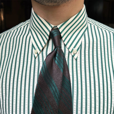 Camisa de Rayas Seersucker Transpirable de Manga Larga para Hombre - Image 17