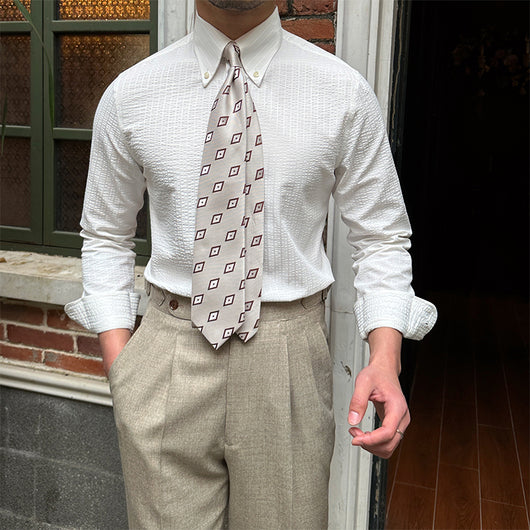 Camisa Casual de Manga Larga en Seersucker Transpirable para Hombre - Image 12