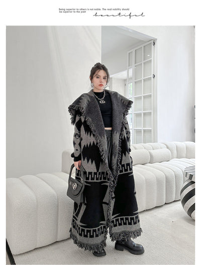 Cardigan Tejido Largo Holgado para Invierno - Abrigo de Punto Cómodo - Image 35